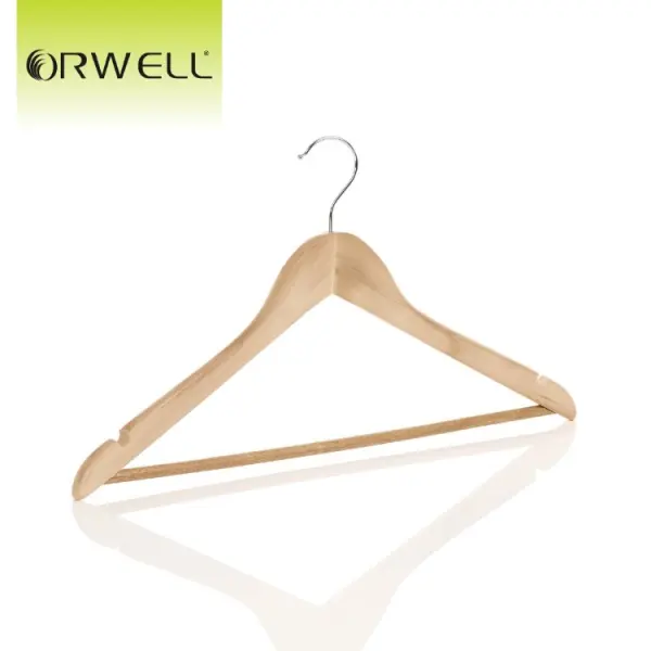 Orwell Wooden Wishbone Hanger with Trouser Bar, 44cm