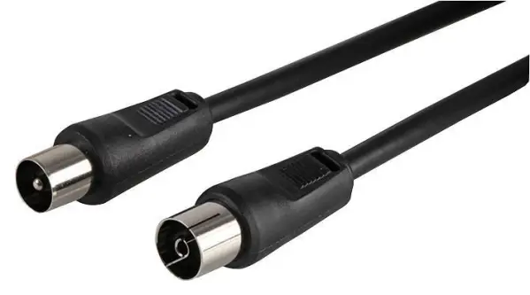 PRO SIGNAL - TV Antennenkabel, Koaxial-Stecker auf Koaxial-Buchse, 1m Schwarz