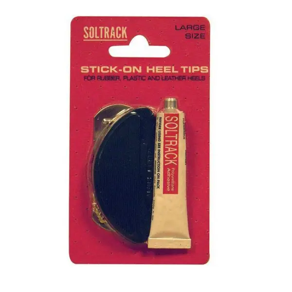 Soltrack Stick-On Heel Tips, Black, Large
