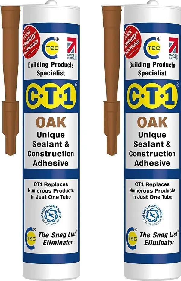 CT1 - Eiche - Hochleistungs-Dicht- & Klebstoff im 2er Pack für fast alle Oberfl