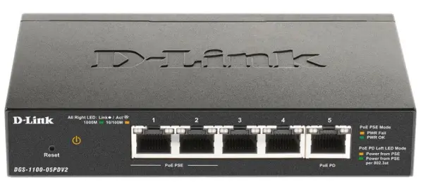 D-LINK 5-Port Gigabit PoE Smart Managed Desktop Switch (DGS-1100-05PDV2)
