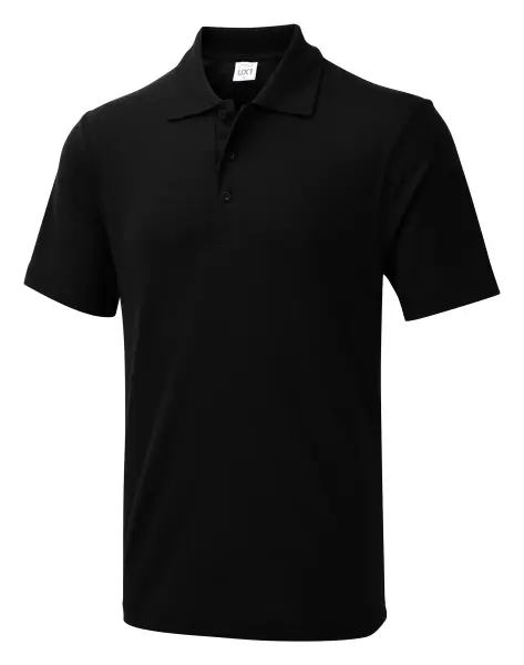 Uneek Unisex Póló UX - 50% Polaistéar 50% Cadás - Dubh - 4XL
