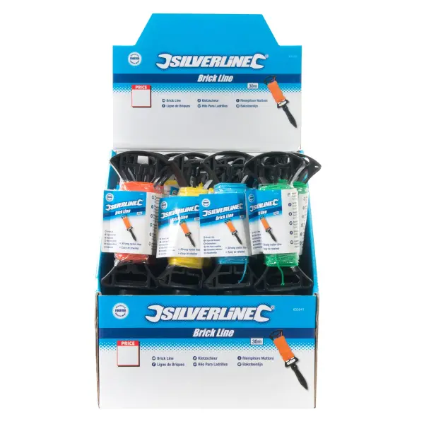 Silverline Ficelle de briqueteur en bobine, 100m, Lot de 24