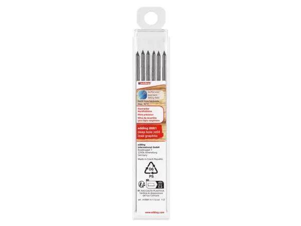 EDDING 8881 Graphite Lead Refill Set, 6 Piece