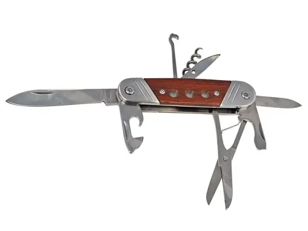 Faithfull סכין רב-תכליתית 8 ב-1 עם ידית עץ קשה, 57 מ״מ