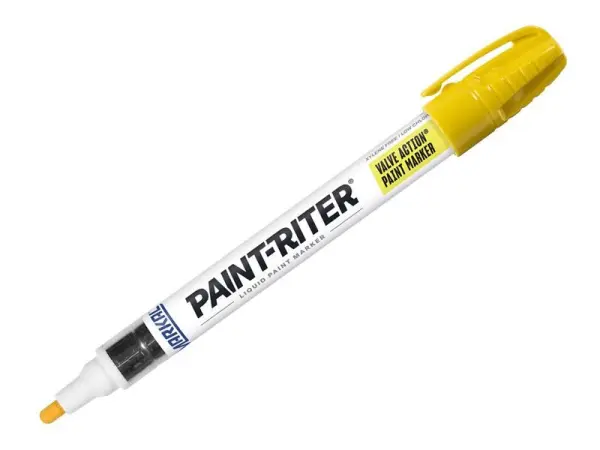 Markal Paint-Riter Valve Action Paint Marker - Yellow, Spirit-Based, Opaque