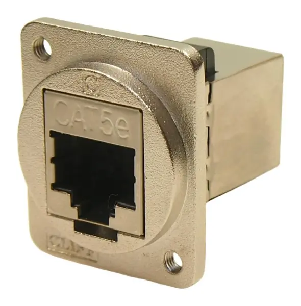 CLIFF RJ45 Cat5e Socket Feedthrough Connector, Shielded, Metal