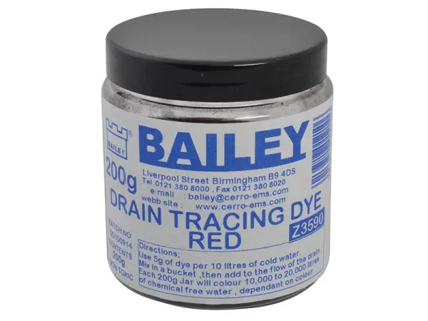 Bailey 3590 Corante para Rastreio de Esgotos - Vermelho, 8oz (200g)