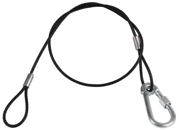 Sangle de sécurité en fil noir PULSE - 3mm x 600mm