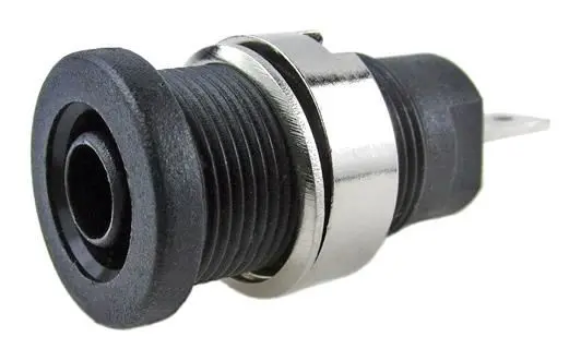 CLIFF שקע בננה להרכבה על לוח 4 מ״מ, 24A, 1000V, שחור