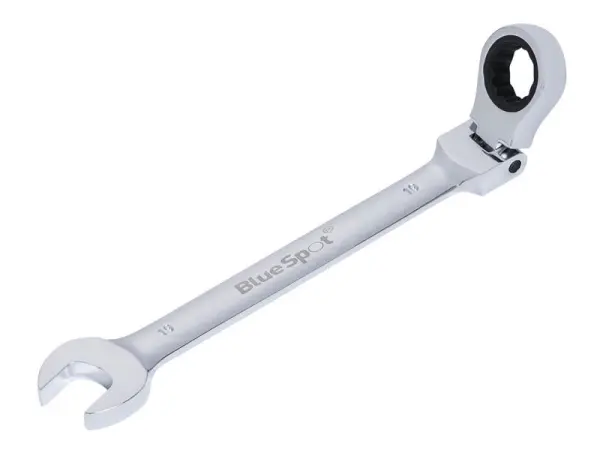 BlueSpot 19mm Flexible Head Ratchet Spanner, 72-Tooth