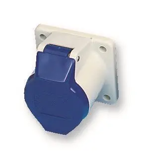 Prise industrielle CEE montage panneau Walther 16A 230V, 2P+E, bleue, IP44