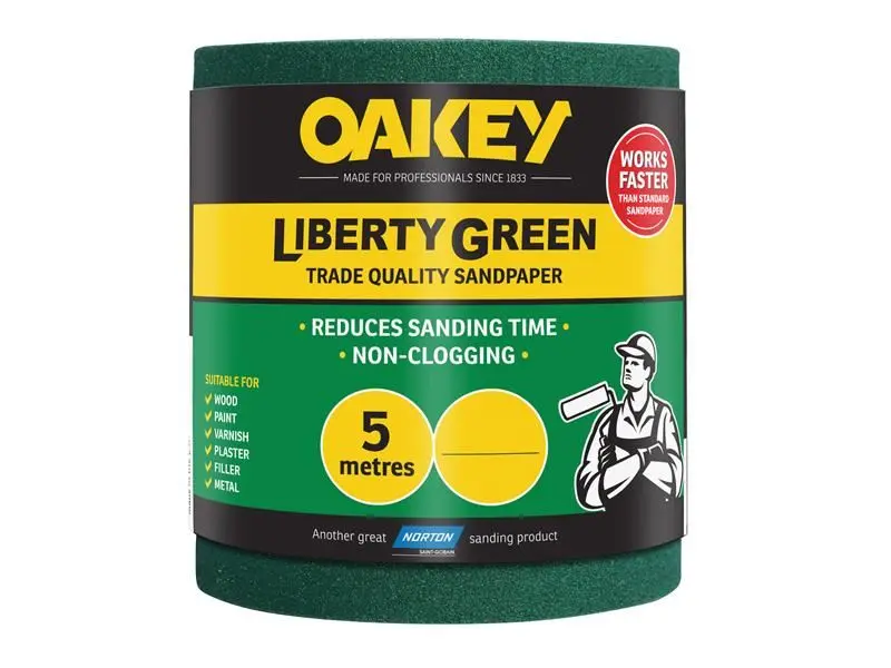 Oakey Liberty Green Schuurrol, 115mm x 5m, Medium 80G