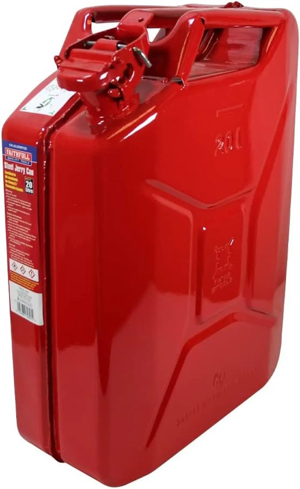 Faithfull Red Steel Jerry Can 20 Litre