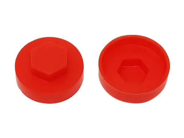 ForgeFix TechFast Tampas de Cobertura Vermelho-Papoula 19mm (Embalagem de 100)