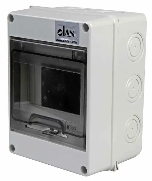 OLAN IP65 ABS Wall Mount Enclosure, 4 Module, 160x120x90mm