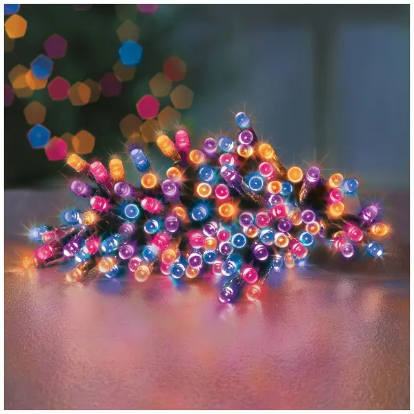 Premier Decorations Battery Timer Fairy Lights, 24 LED, Rainbow, 2.6m