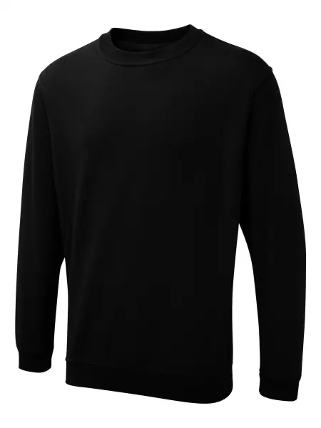 Uneek UX Unisex Sweatshirt - 50% Polyester 50% Cotton - Black - 3XL