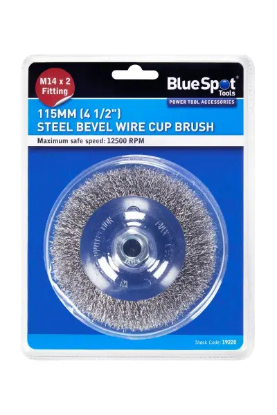 Blue Spot Tools - Τεφλό Βούρτσα Χαλύβδινη Λεπτών Ινών 115mm M14 x 2