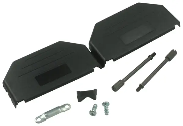 MH CONNECTORS D-Sub 후드, 플라스틱, 37핀, 블랙, 상단 케이블 입구