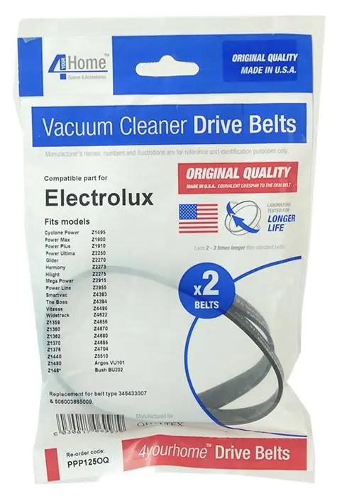 4 Your Home Electrolux-Compatible Vacuum Cleaner Drive Belt, 2 Pack
