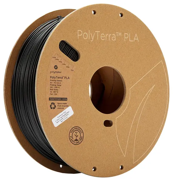 Polymaker PolyTerra PLA Filament 1.75mm Charcoal Black 1kg