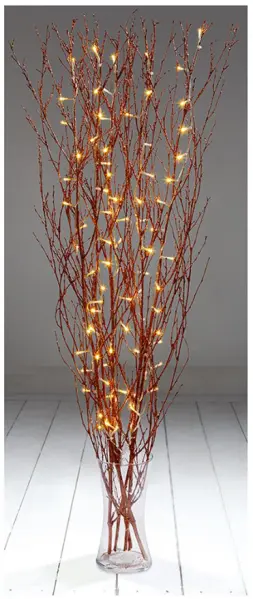 RARAION - 1,2m Roségold Zweig mit 80 Warmweiß-LEDs