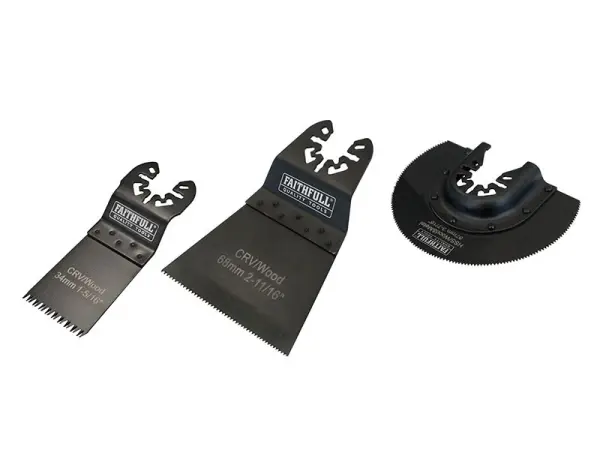 Faithfull Kit Lame Multifunzione per Utensili Oscillanti, 3 Pezzi