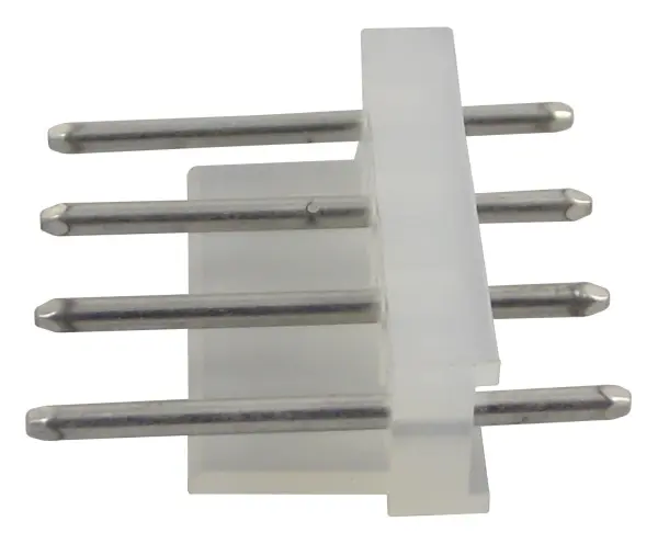 MOLEX 4 Way Vertical Pin Header with Polarising Backwall, 5.08mm
