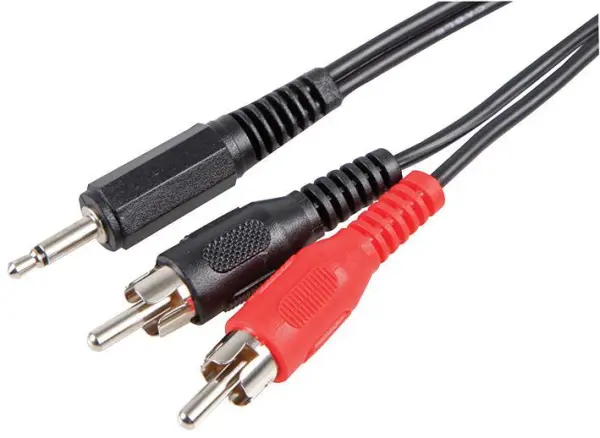 PRO SIGNAL - 3,5mm Mono-Klinke auf 2x Phono (RCA) Kabel, 2m schwarz