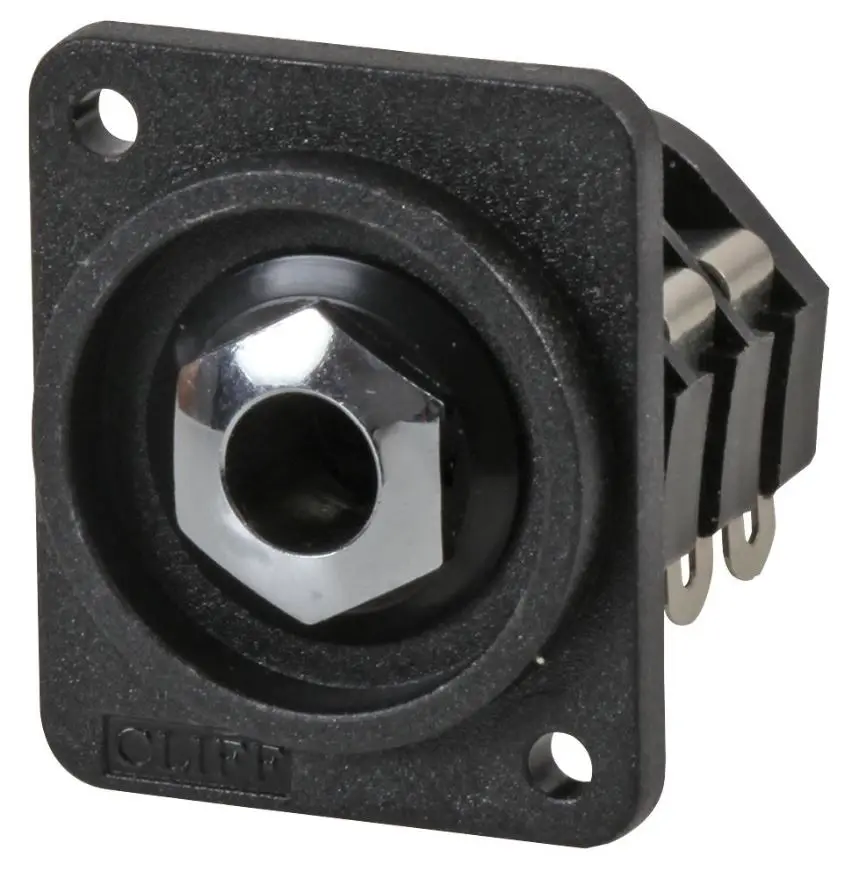 CLIFF ELECTRONIC COMPONENTS - Soket Jack Stereo 6.35mm Pemasangan Panel, Lubang