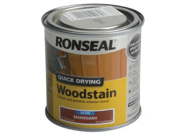 Ronseal - Teinture Bois à Séchage Rapide - Satin Acajou, 250 ml