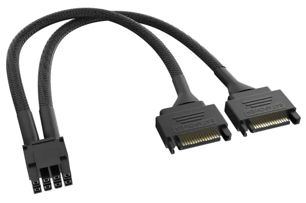 Akasa Dual SATA to 8-Pin CPU Power Adaptor Lead 150mm
