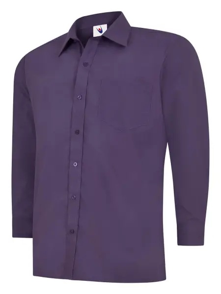 Uneek Men's Purple Poplin Shirt - Size 18