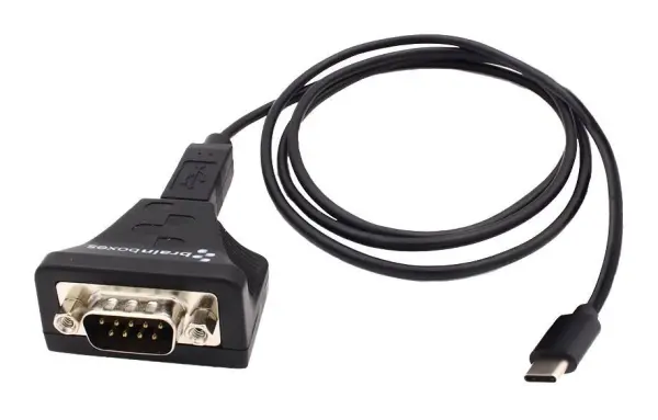 BRAINBOXES Adaptador USB-C a RS232, IP50, Industrial