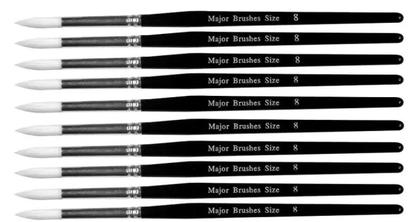 Major Brushes Synthetic Sable Round Paint Brushes Size 8, 10 Pack