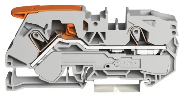 WAGO Through Terminal Block Lever with Test Port, 800V, 76A - Grey
