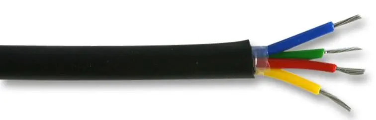 PRO ELEC Cable 4 núcleos sin apantallar, 0,2mm², Negro, 25m