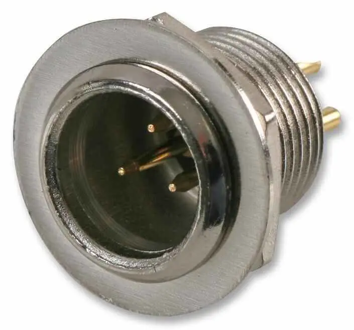 Pro Signal Mini-XLR Plug, Chassis Bevestiging, 3-Polig Verguld