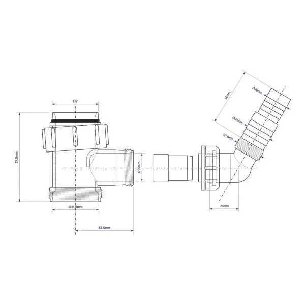 McAlpine Trójnik Kompresyjny do Domowych Urządzeń, Biały, 40 mm