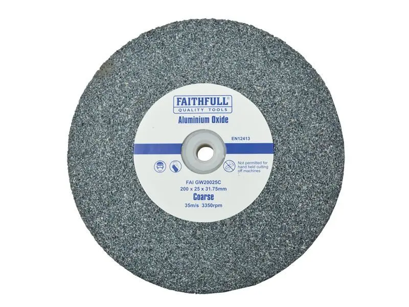 Faithfull アルミナ砥石 200x25mm 粗目 汎用研削