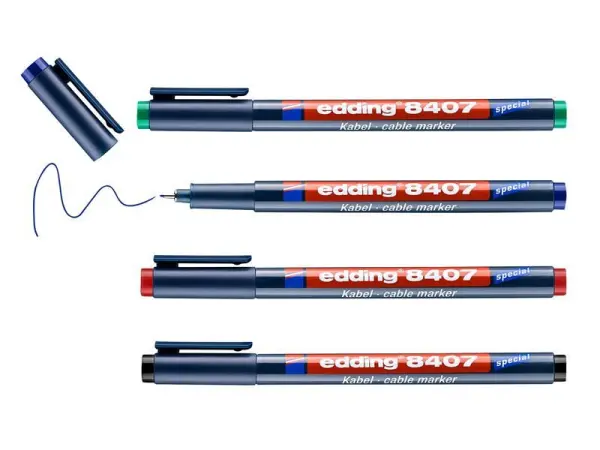 edding 8407/4 S Cable Marker Set, 4-Piece