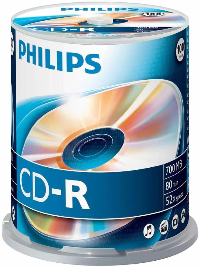 PHILIPS - Κενά CD-R 52x Speed, Συσκευασία 100 τεμάχια
