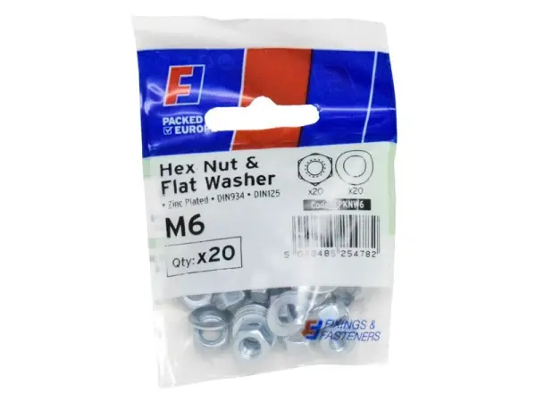 ForgeFix Nut & Washer M6 ForgePack of 20