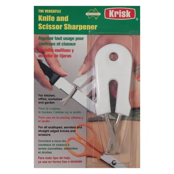 Krisk Knife and Scissor Sharpener, White, 30 g