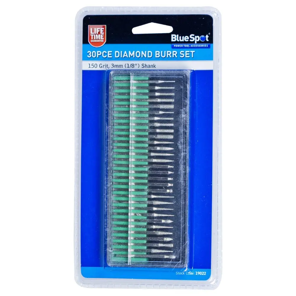 Blue Spot Tools Set da 30 Punte Diamantate, Grana 150, Codolo 3mm