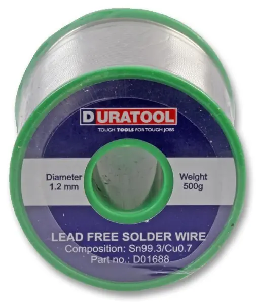 Duratool Loodvrij Soldeersnoer, 1,2mm, 500g