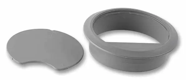 Pro Power Round Desk Grommet – 80mm Grey Polypropylene Cable Tidy