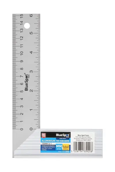 Blue Spot Tools 铝合金三角尺 150mm（6英寸）双刻度防锈版