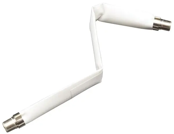 BLAKE UK Flat Coaxial Fly Lead, F-Plug to F-Plug, 135mm, White